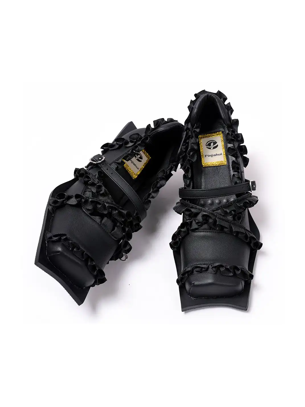 PINJIAHUI | Lace Trim Mary Jane Platform Shoes