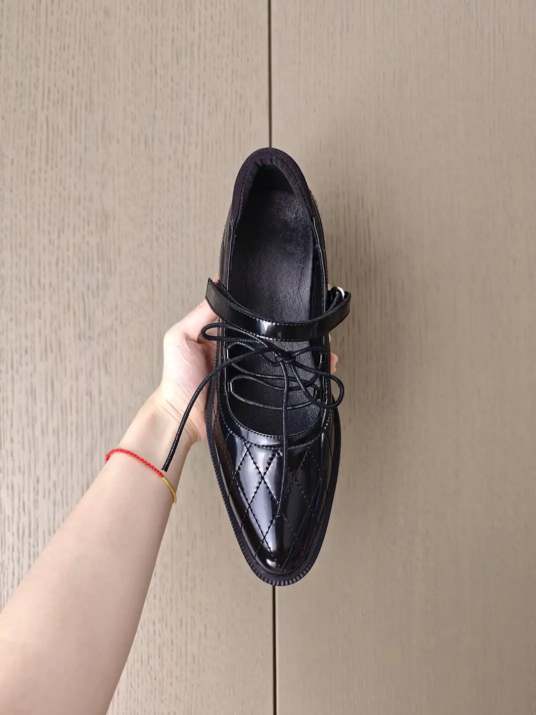 Asthershop | Rhombus Lattice Lace-Up Mary Jane Shoes