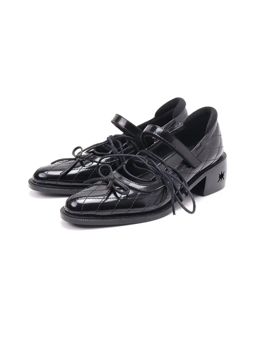 Asthershop | Rhombus Lattice Lace-Up Mary Jane Shoes