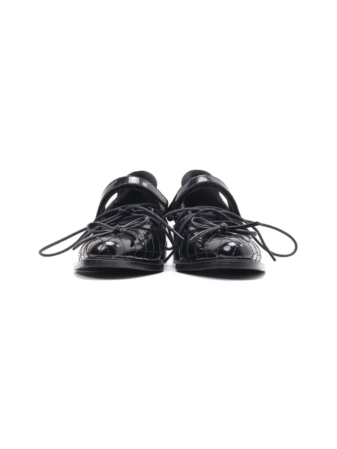 Asthershop | Rhombus Lattice Lace-Up Mary Jane Shoes