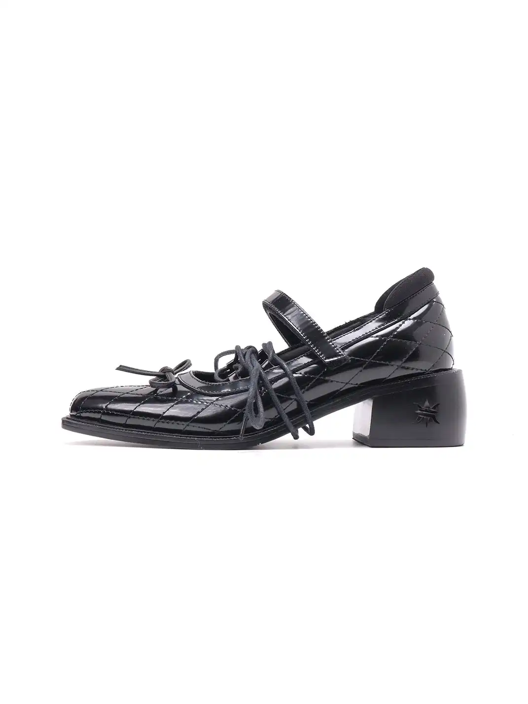 Asthershop | Rhombus Lattice Lace-Up Mary Jane Shoes