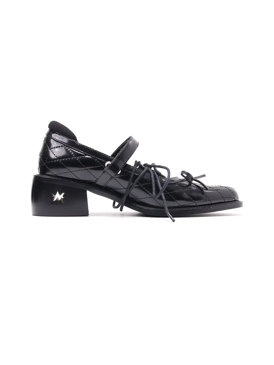Asthershop | Rhombus Lattice Lace-Up Mary Jane Shoes