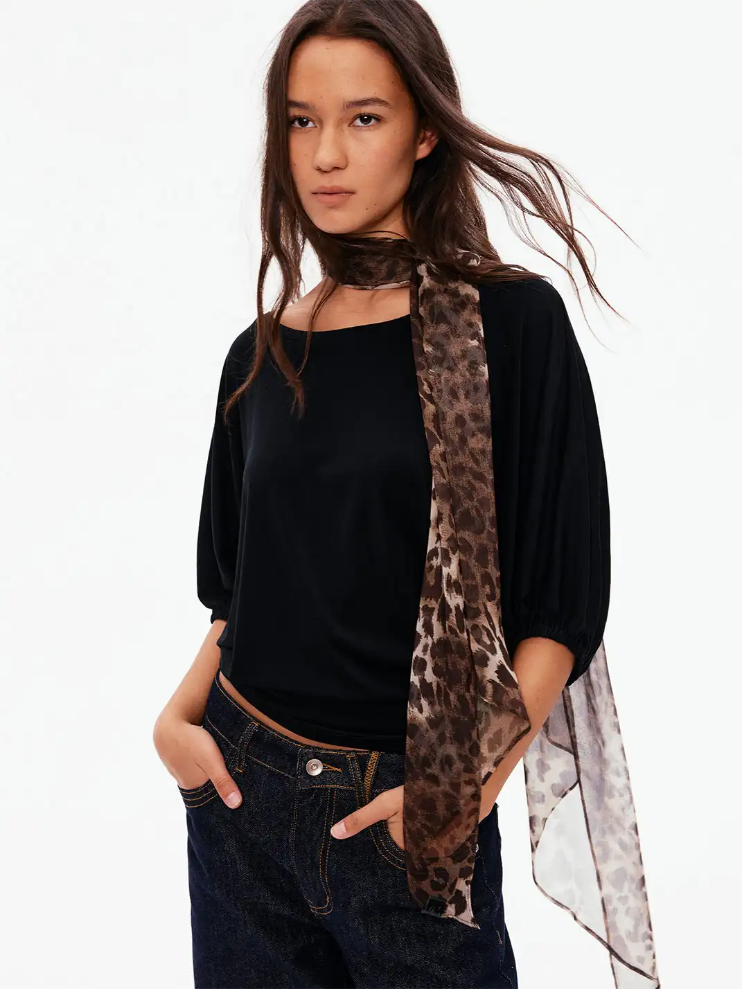 RPT | Vintage Leopard Print Lightweight Breathable Scarf