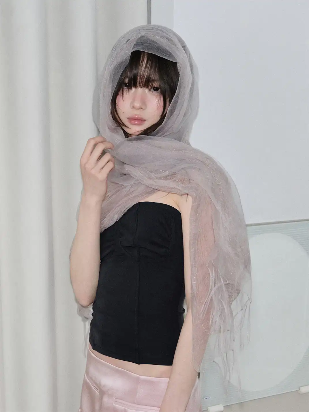 Feytiy | Misty Solid Color 3-Layer Silk Scarf