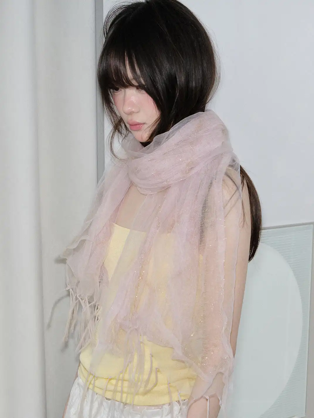 Feytiy | Misty Solid Color 3-Layer Silk Scarf