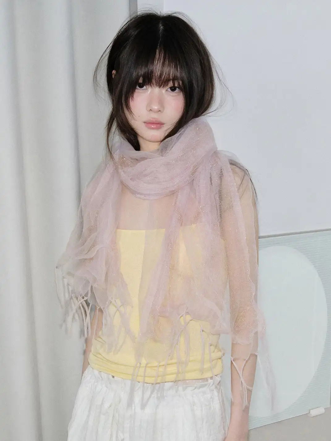 Feytiy | Misty Solid Color 3-Layer Silk Scarf