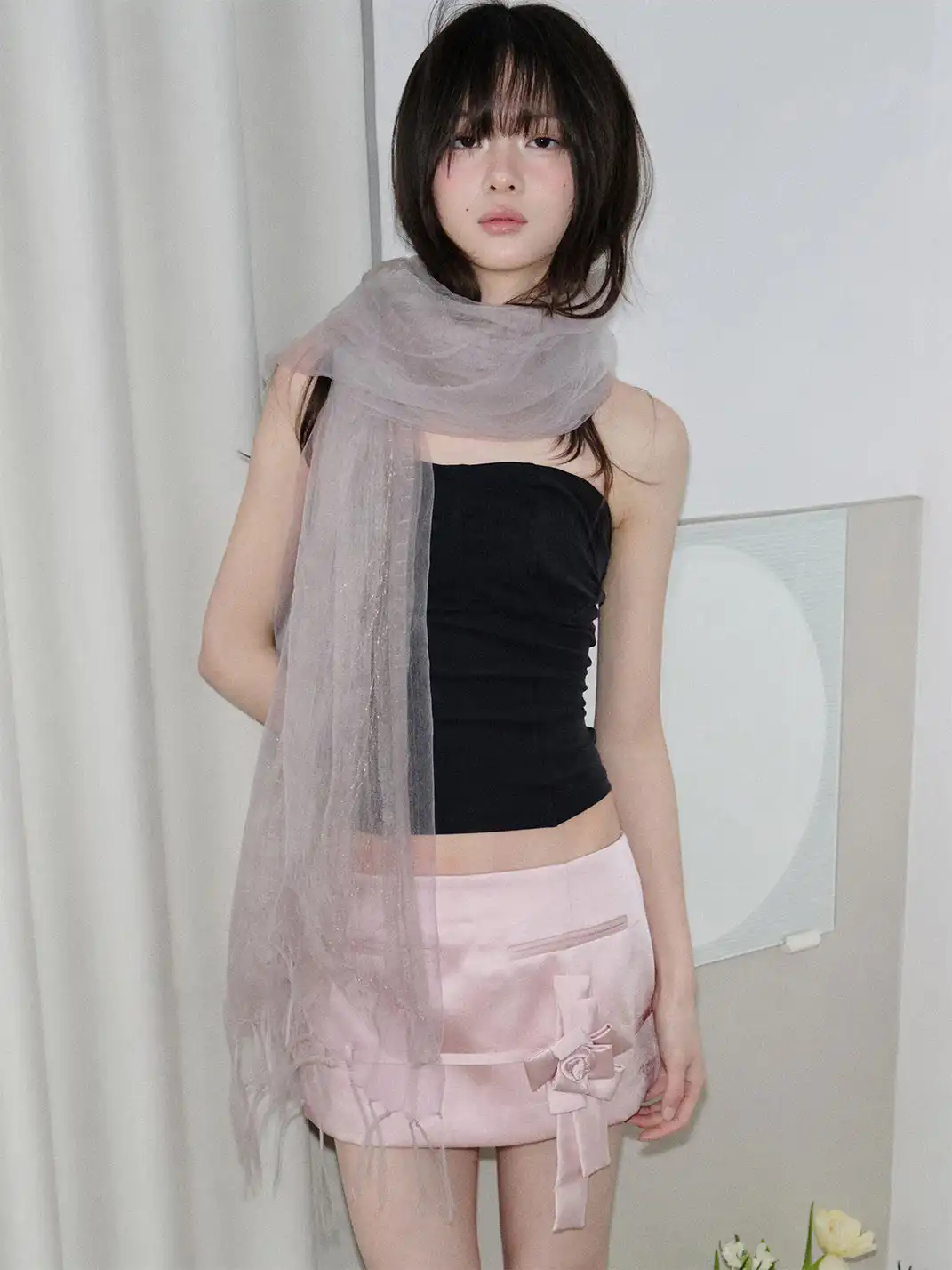 Feytiy | Misty Solid Color 3-Layer Silk Scarf