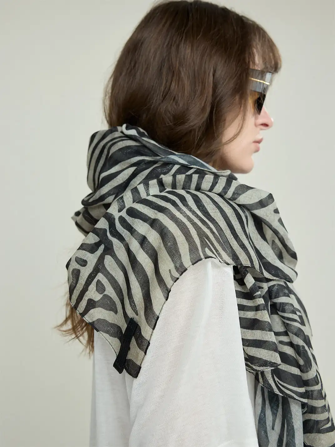DIONYS | Zebra Print Sheer Textured Scarf