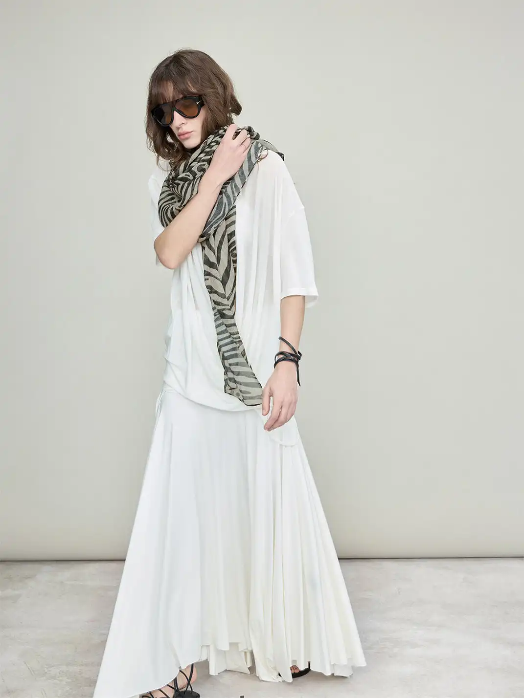 DIONYS | Zebra Print Sheer Textured Scarf