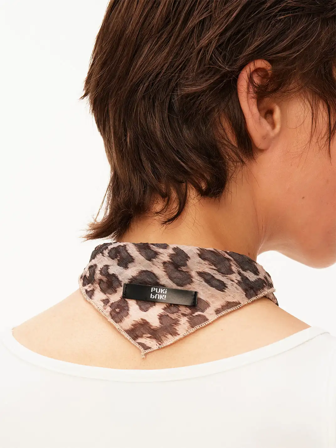 PUKI | Vintage Multi-use Leopard Print Square Scarf