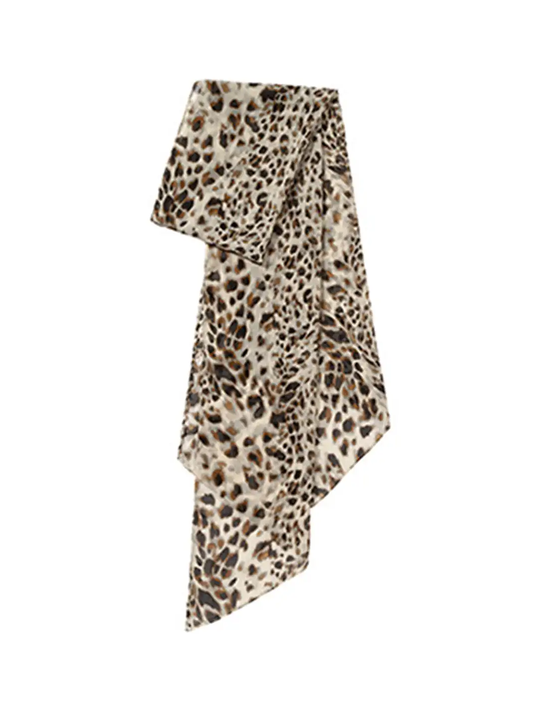Covertitle | Vintage Lightweight Double-Sided Leopard Print Silk Scarf