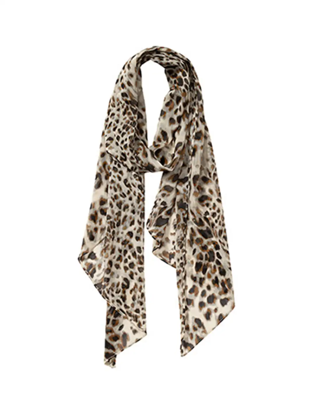 Covertitle | Vintage Lightweight Double-Sided Leopard Print Silk Scarf