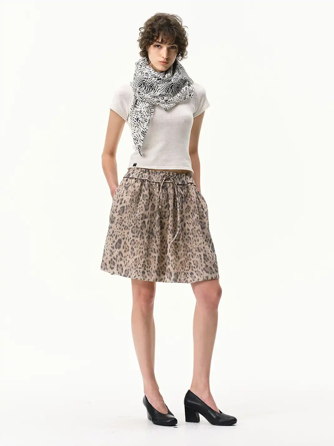 ChuTao | Textured Zebra & Leopard Print Sheer Scarf