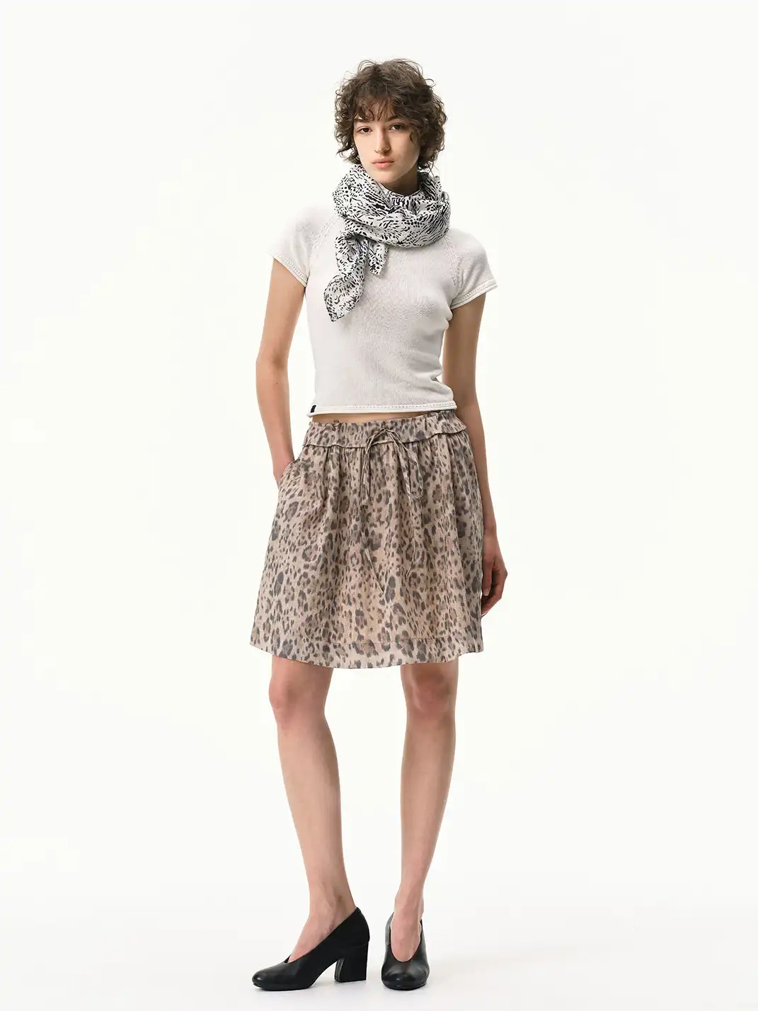 ChuTao | Textured Zebra & Leopard Print Sheer Scarf