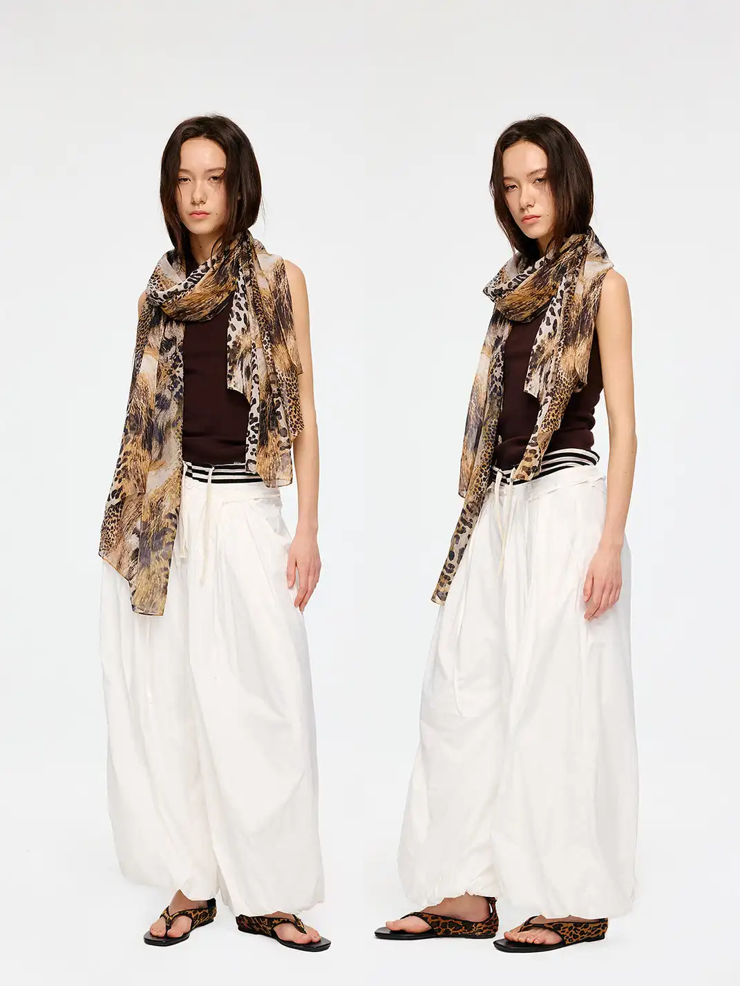 Fn Clean Explain | Vintage Leopard Print Mulberry Silk Scarf