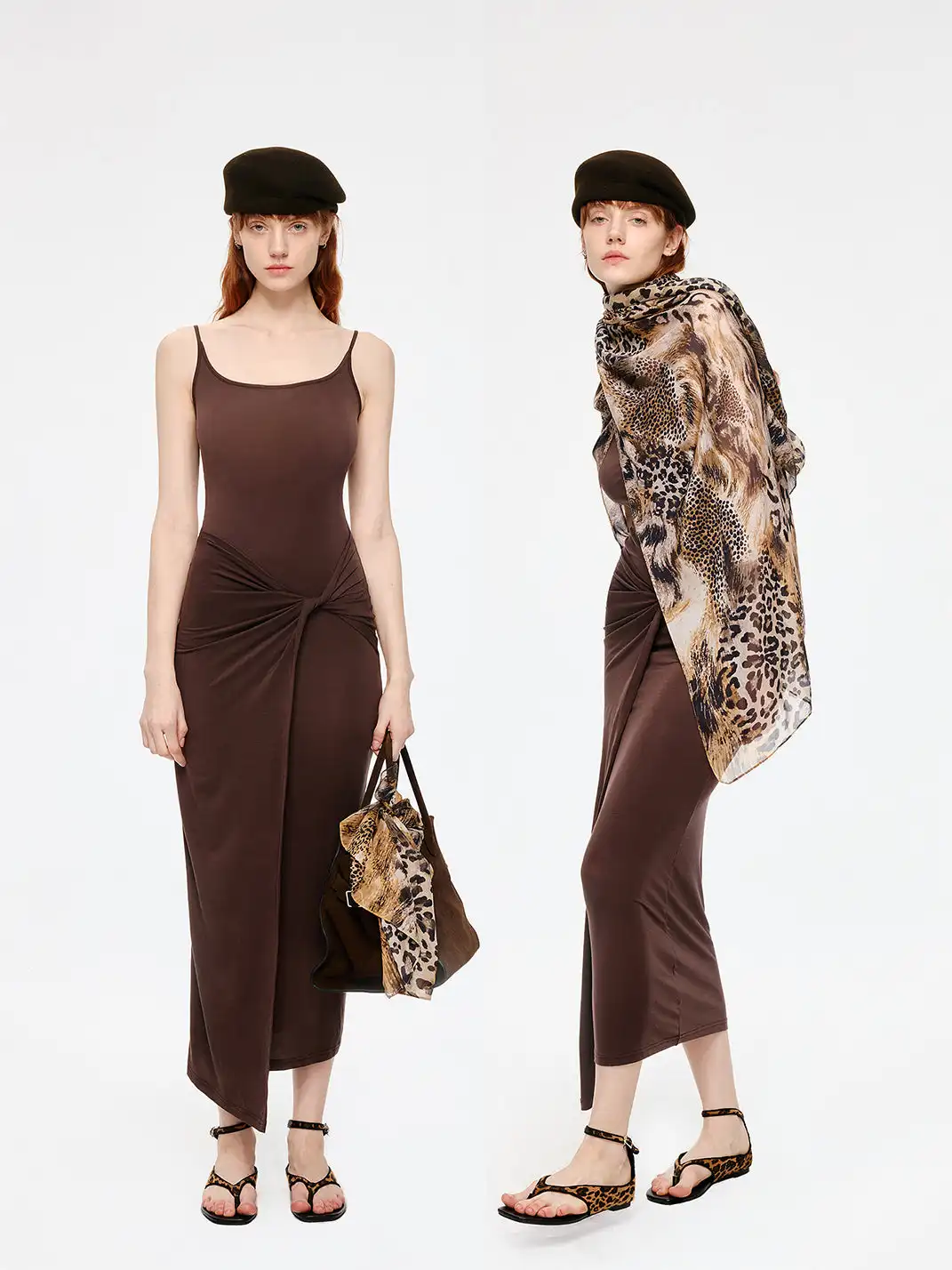 Fn Clean Explain | Vintage Leopard Print Mulberry Silk Scarf