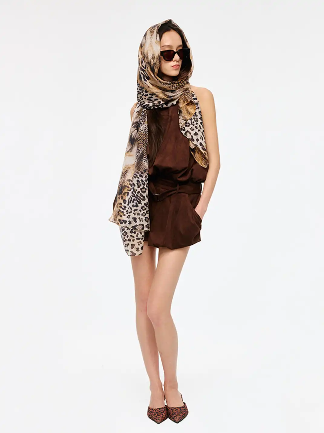 Fn Clean Explain | Vintage Leopard Print Mulberry Silk Scarf