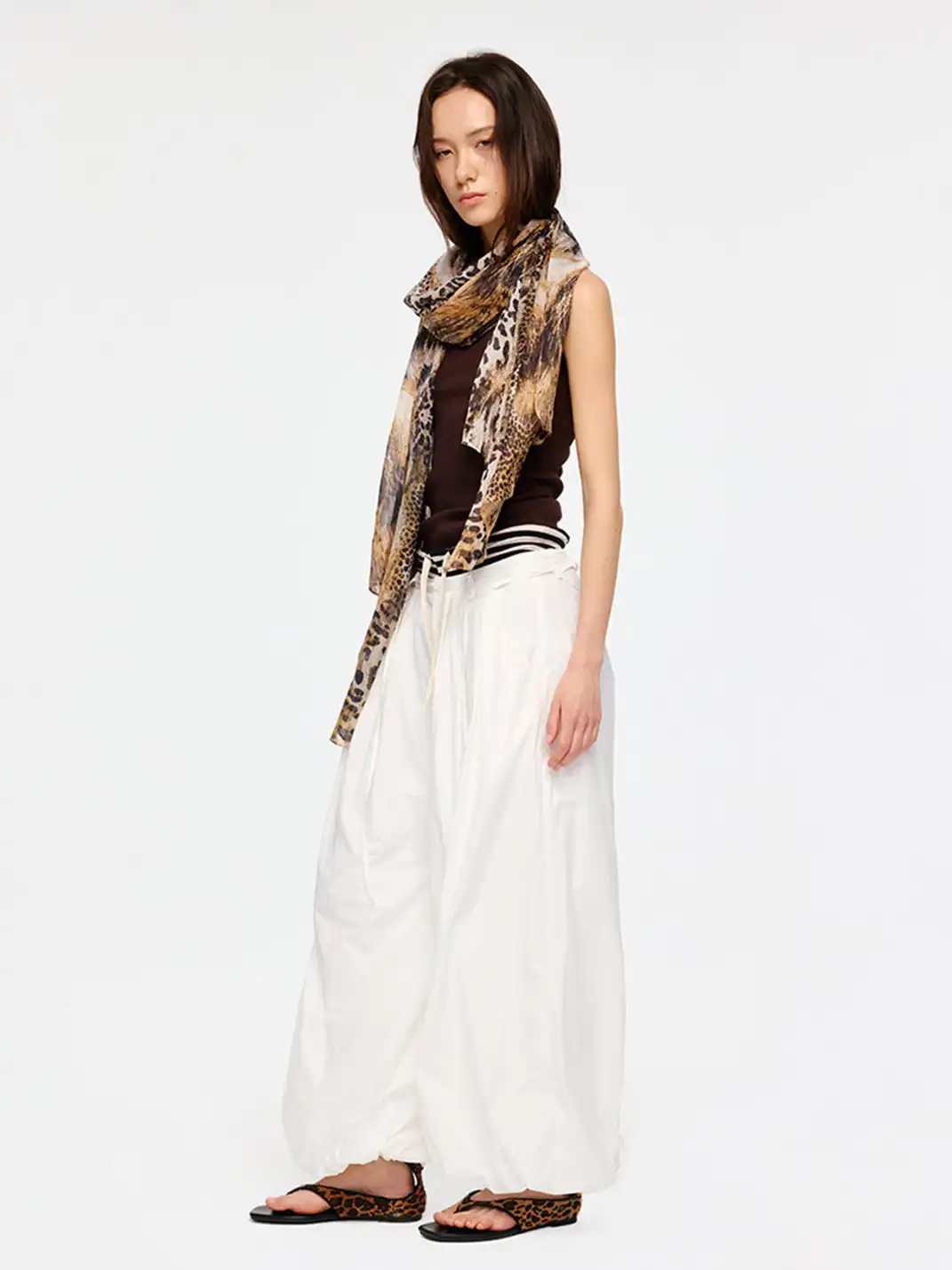 Fn Clean Explain | Vintage Leopard Print Mulberry Silk Scarf