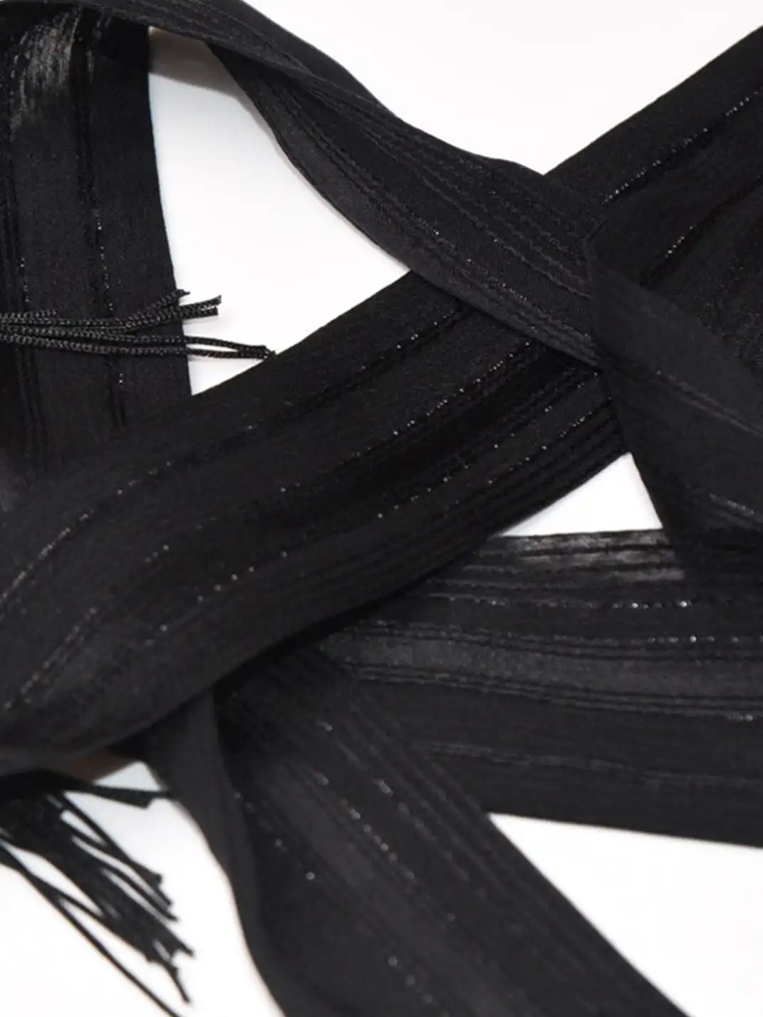 Glee Rainbow | Sheer Hidden Stripe Silver Silk Ultra-Thin Tassel Scarf