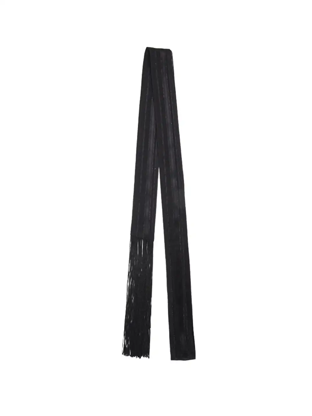 Glee Rainbow | Sheer Hidden Stripe Silver Silk Ultra-Thin Tassel Scarf