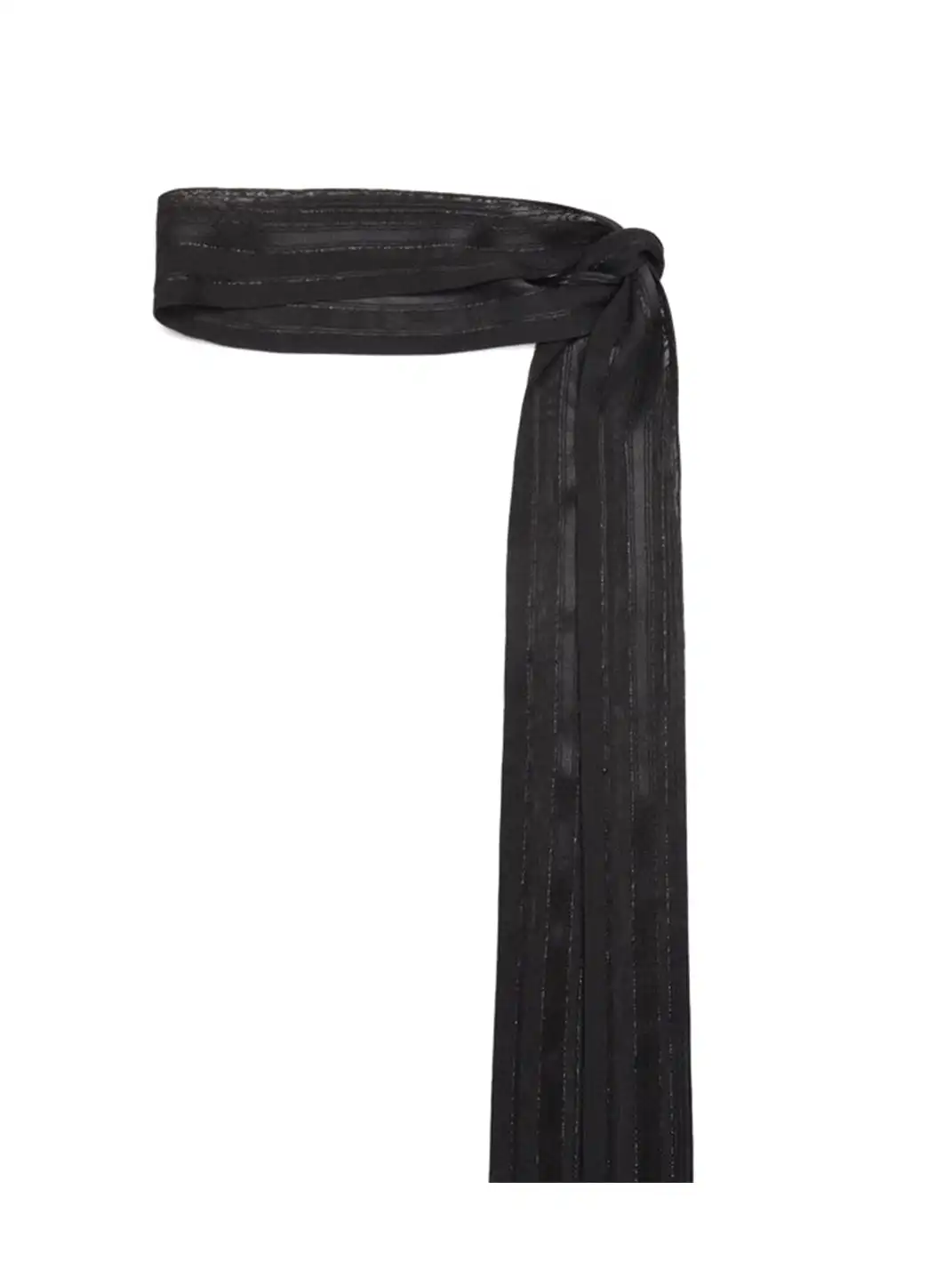Glee Rainbow | Sheer Hidden Stripe Silver Silk Ultra-Thin Tassel Scarf