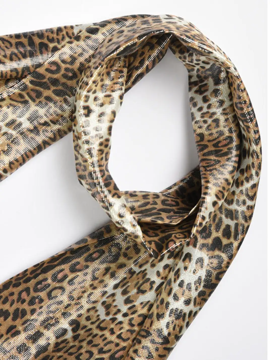Glee Rainbow | Shiny Leopard Print Silk Punk Scarf