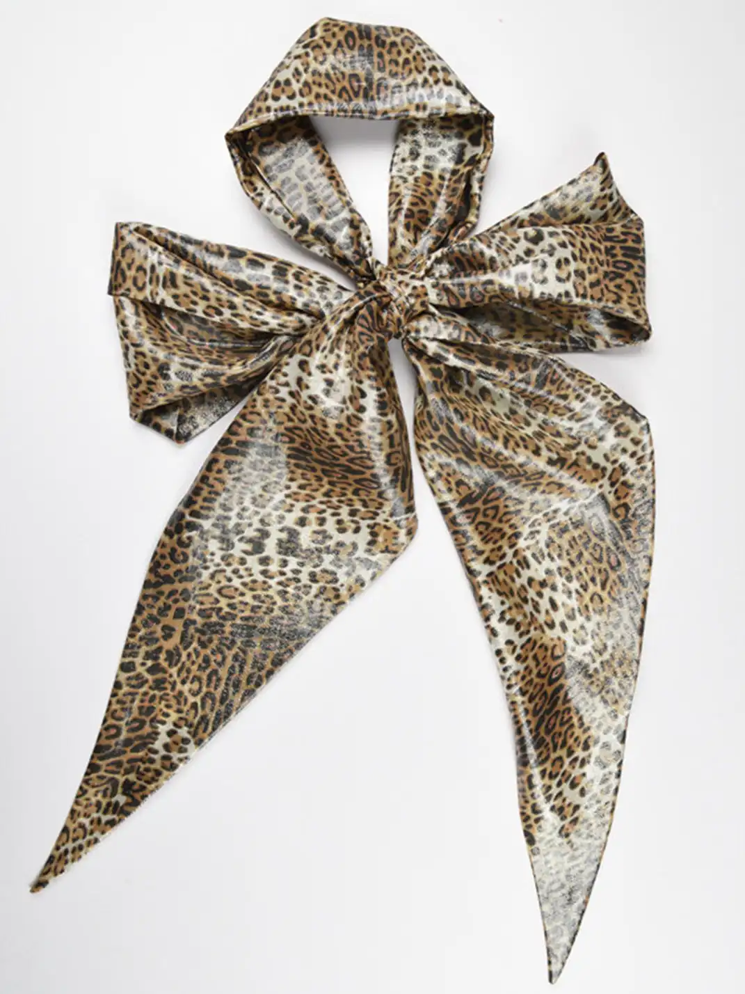 Glee Rainbow | Shiny Leopard Print Silk Punk Scarf