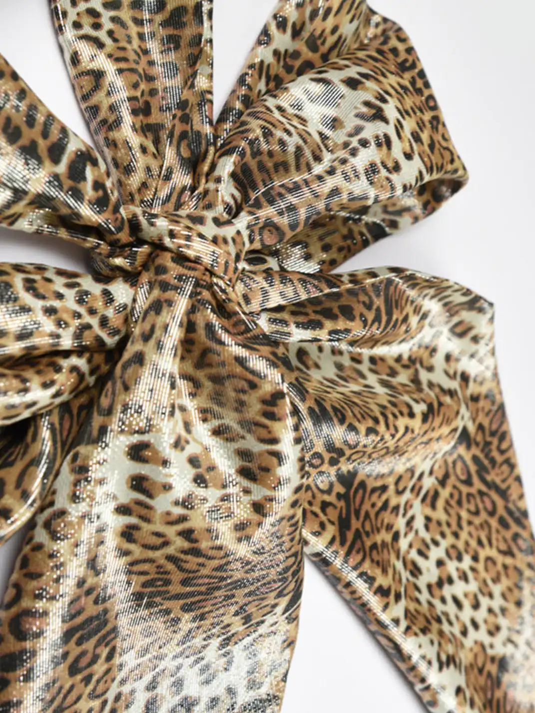 Glee Rainbow | Shiny Leopard Print Silk Punk Scarf