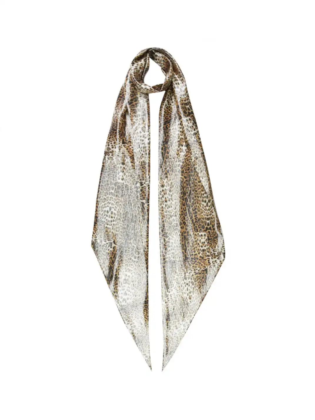 Glee Rainbow | Shiny Leopard Print Silk Punk Scarf