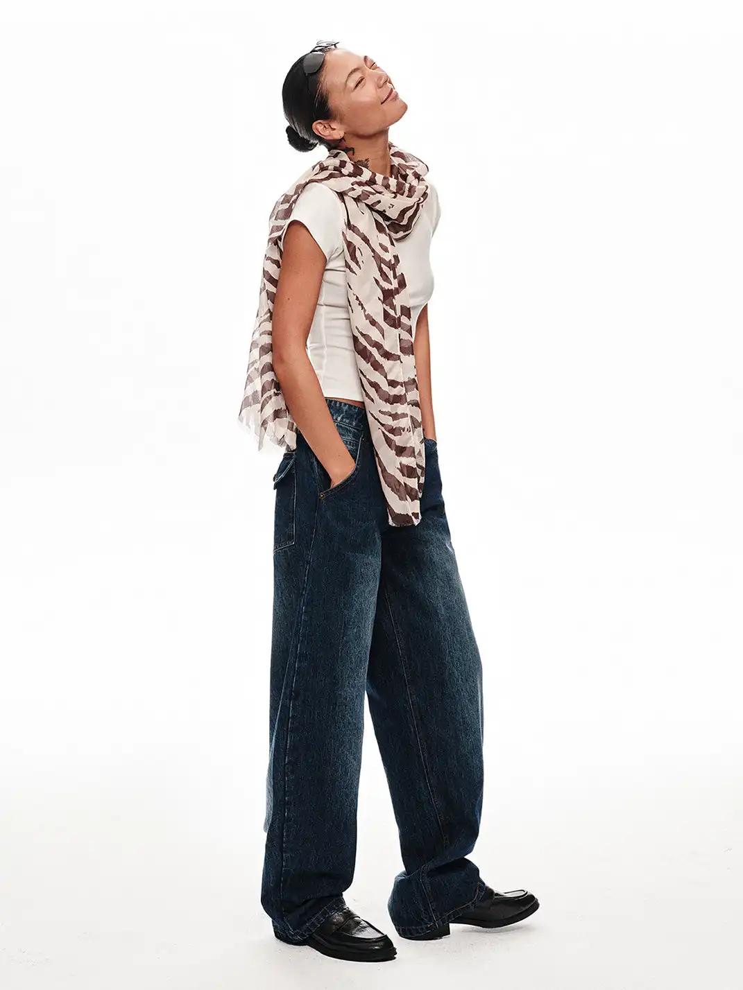 Right Above | Modal Printed Long Silk Scarf