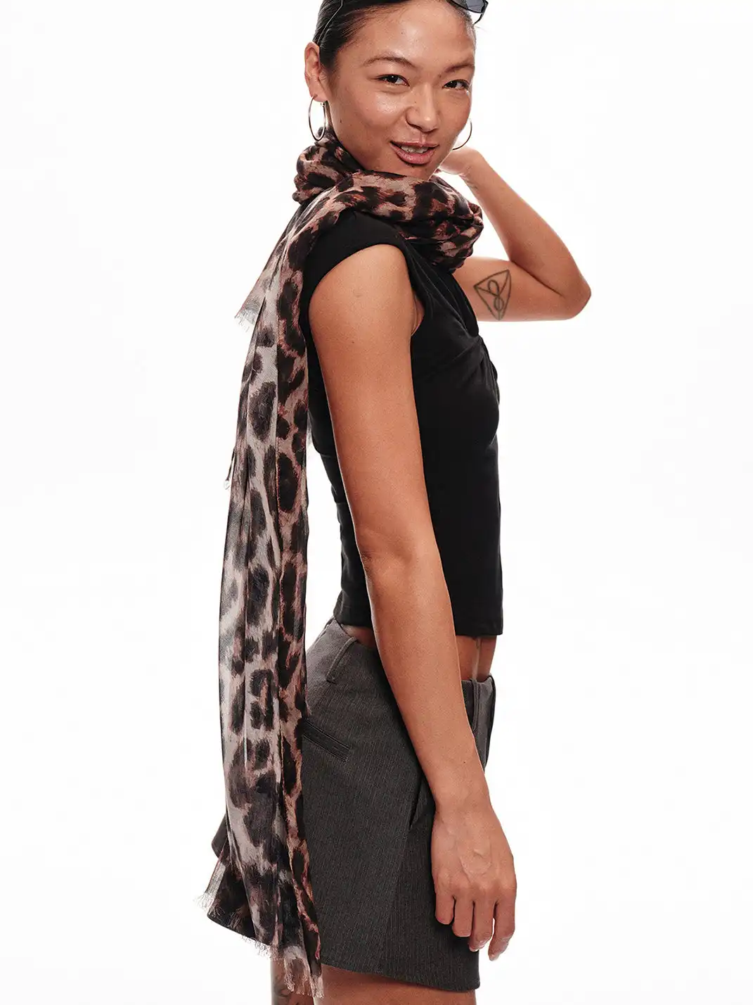 Right Above | Modal Printed Long Silk Scarf