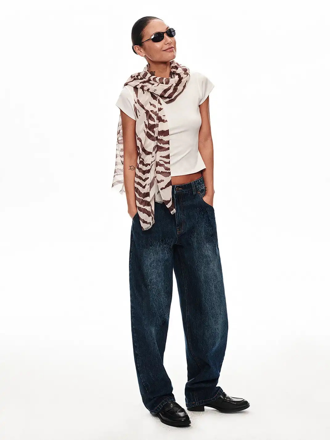Right Above | Modal Printed Long Silk Scarf