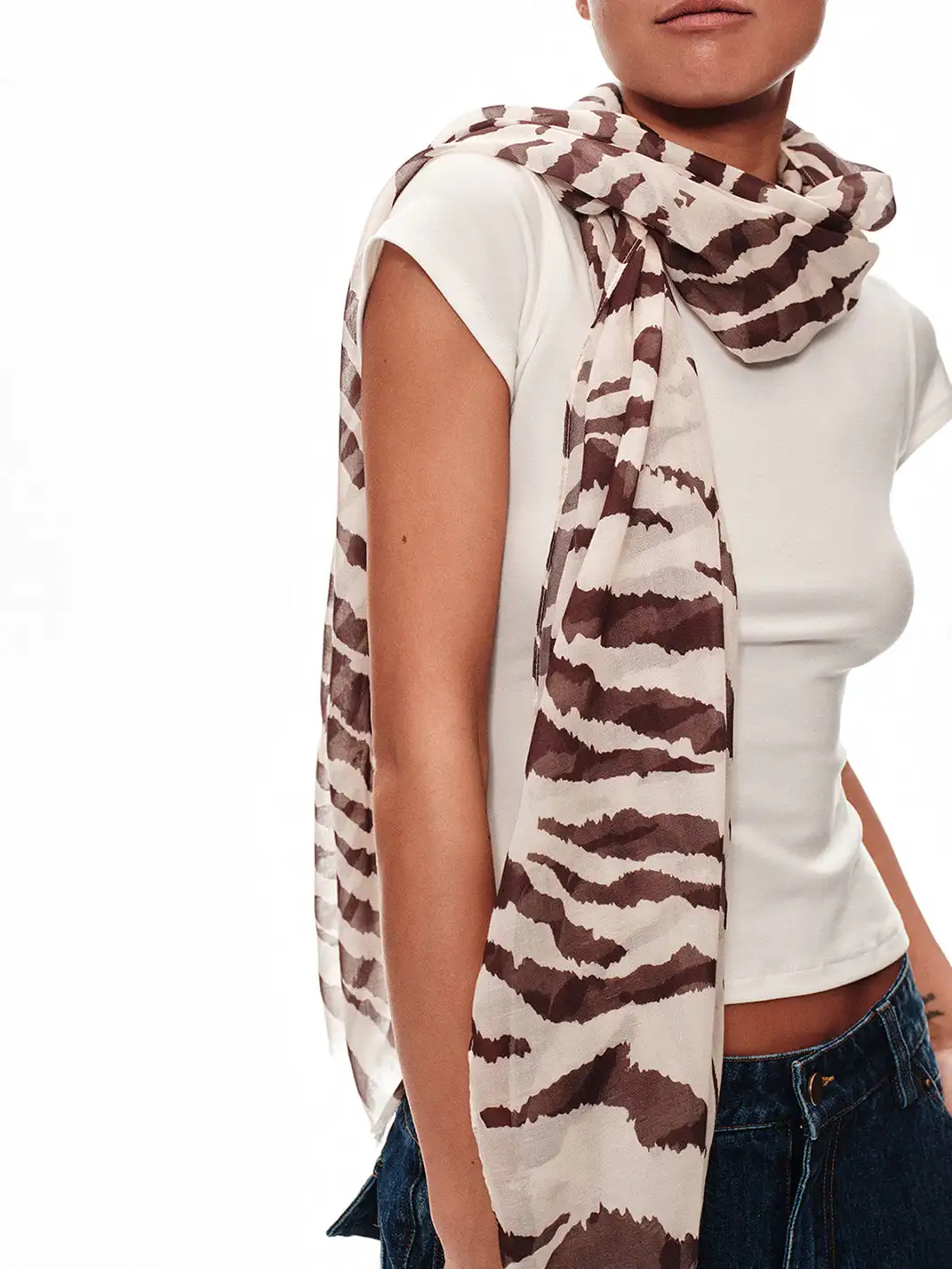 Right Above | Modal Printed Long Silk Scarf