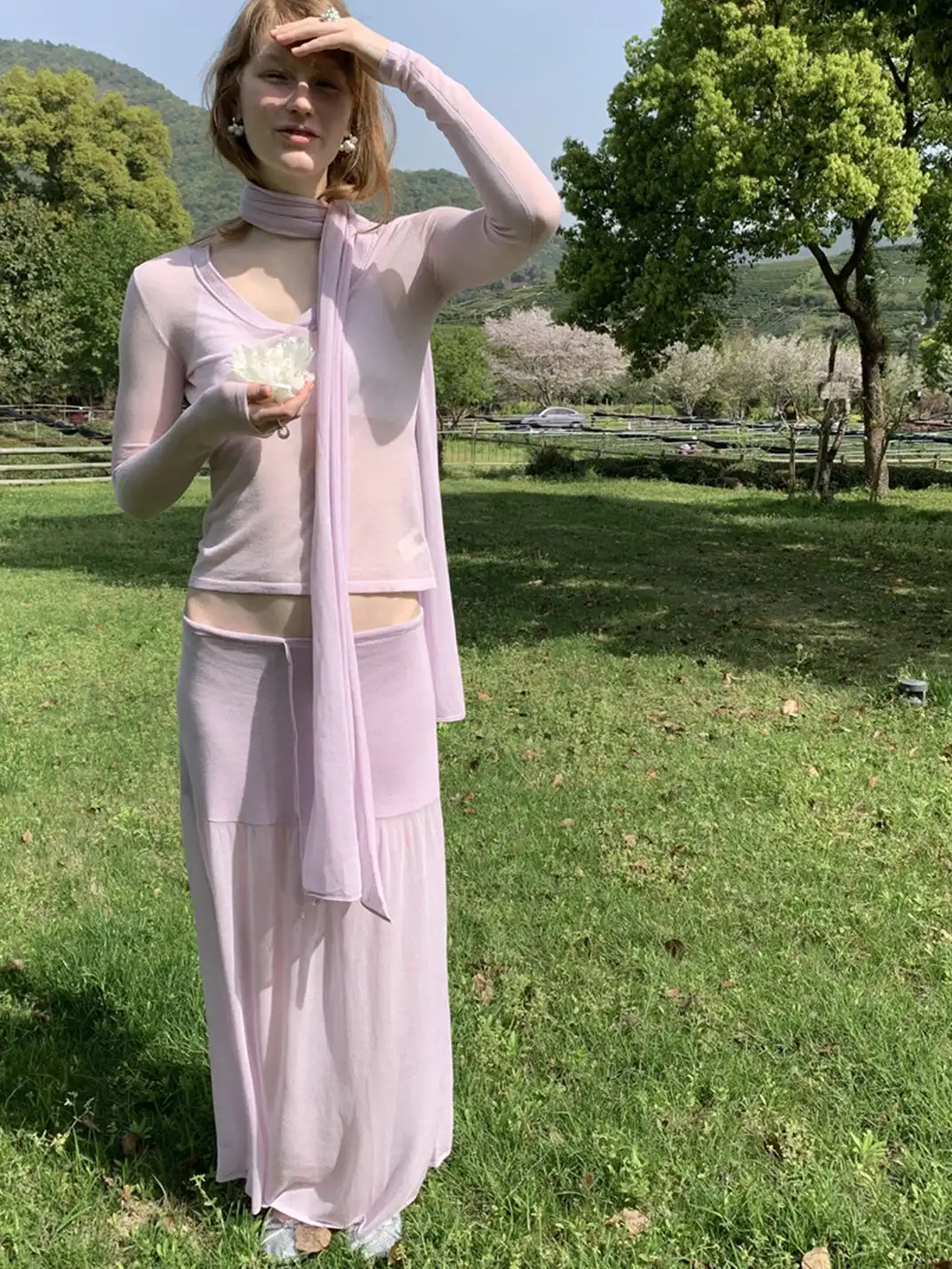 LONSLAN | Ice Silk Matching Long Scarf