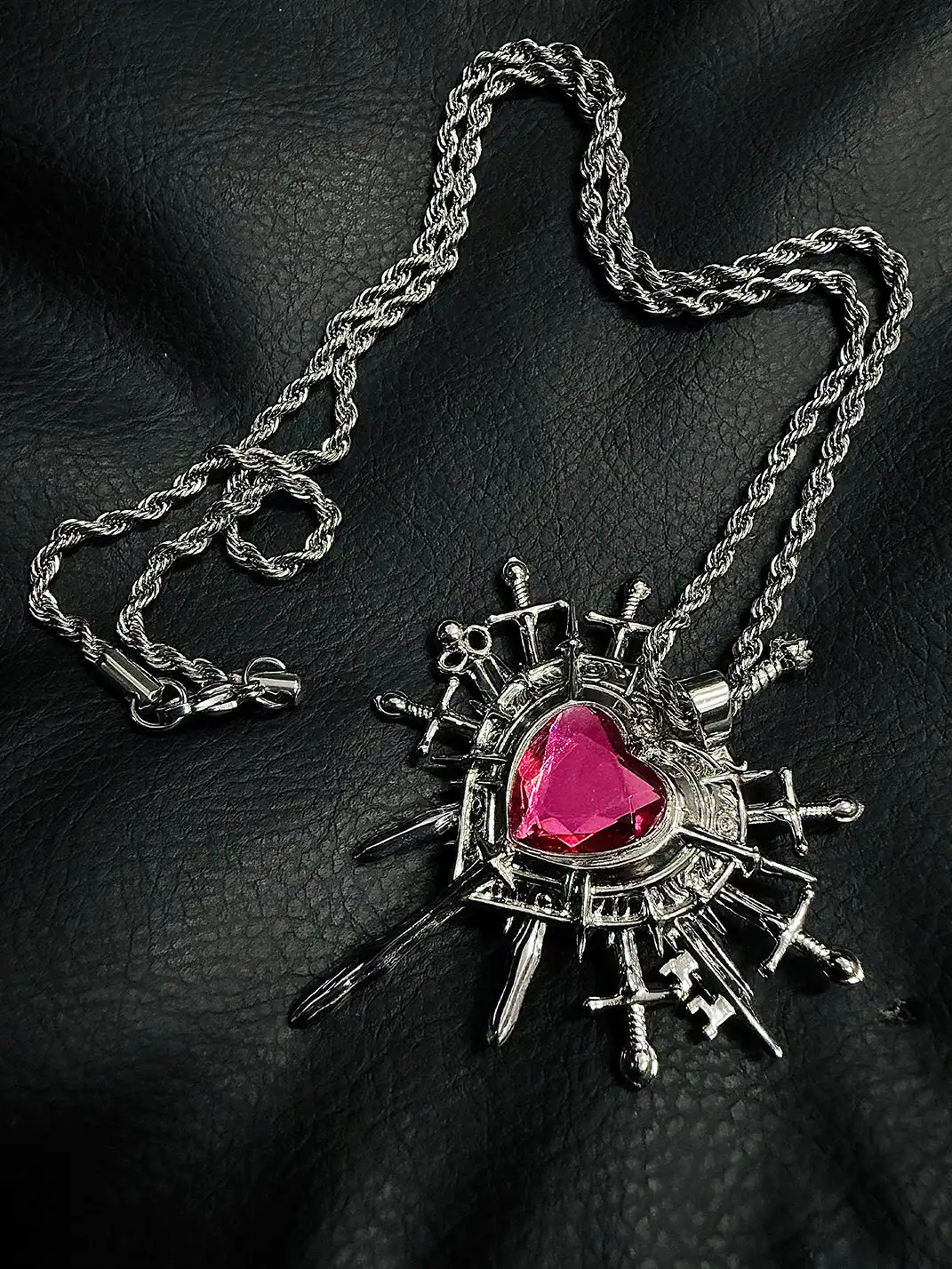 PAIKI | Heart Pink And Blue Double Sided Necklace