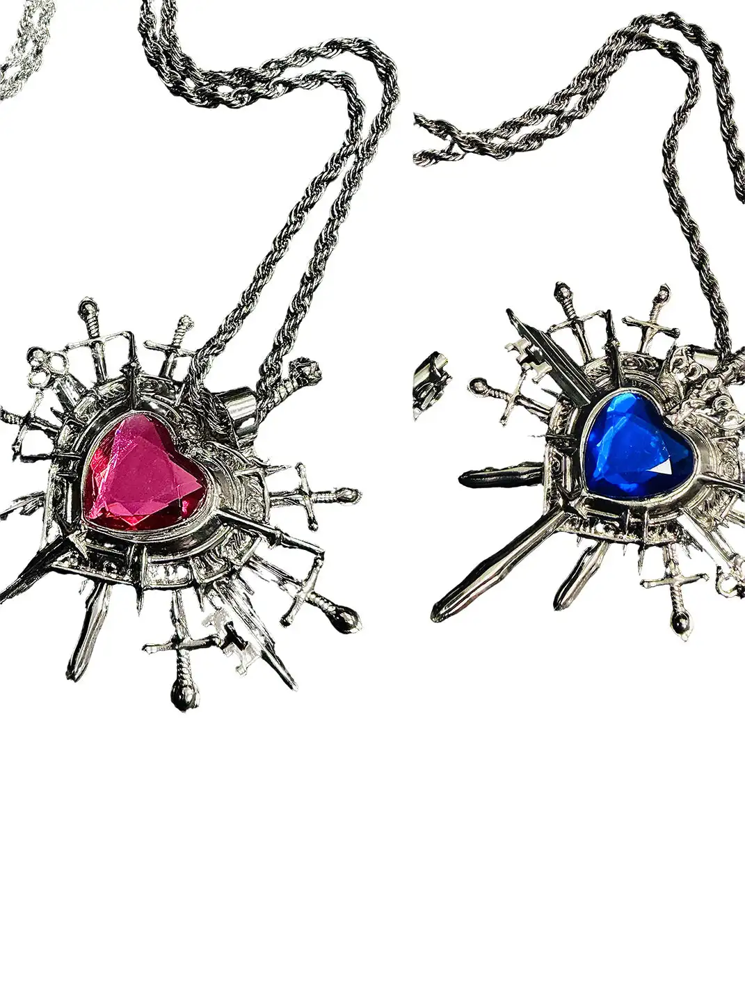 PAIKI | Heart Pink And Blue Double Sided Necklace