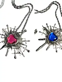 PAIKI | Heart Pink And Blue Double Sided Necklace