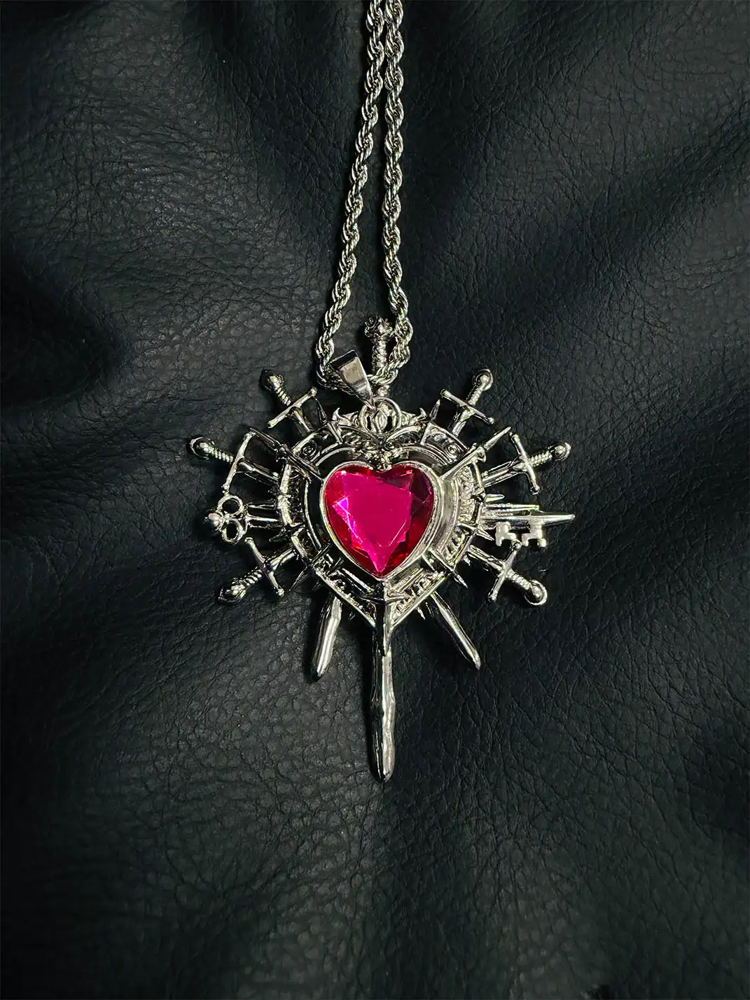 PAIKI | Heart Pink And Blue Double Sided Necklace