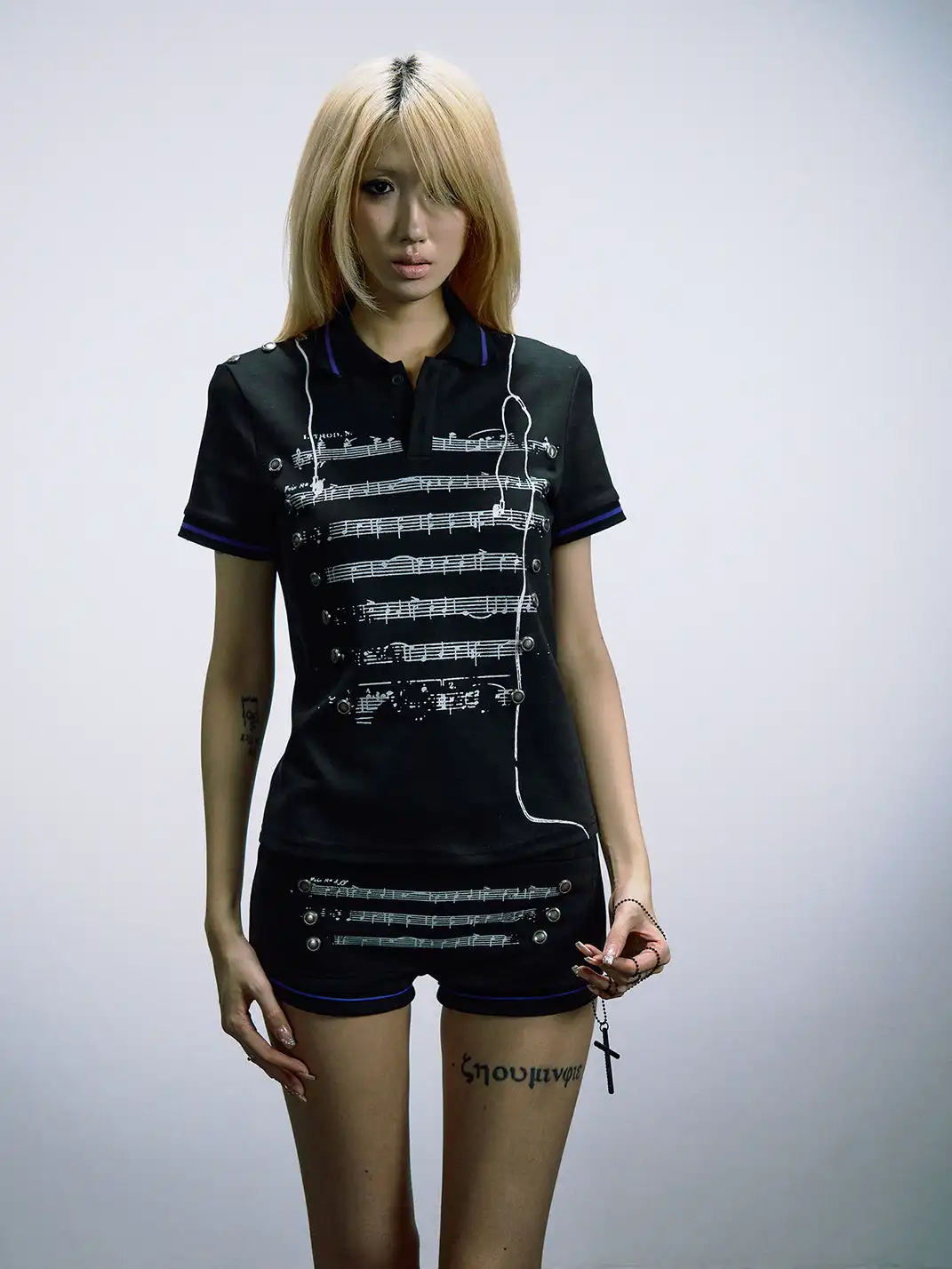 PAIKI | Napoleon Musical Note Headphones Polo Shirt