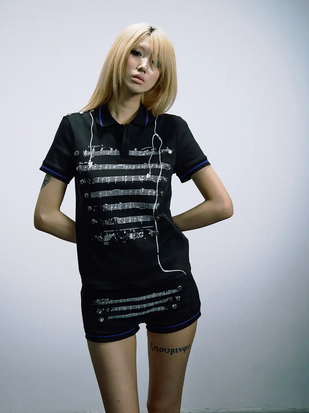 PAIKI | Napoleon Musical Note Headphones Polo Shirt