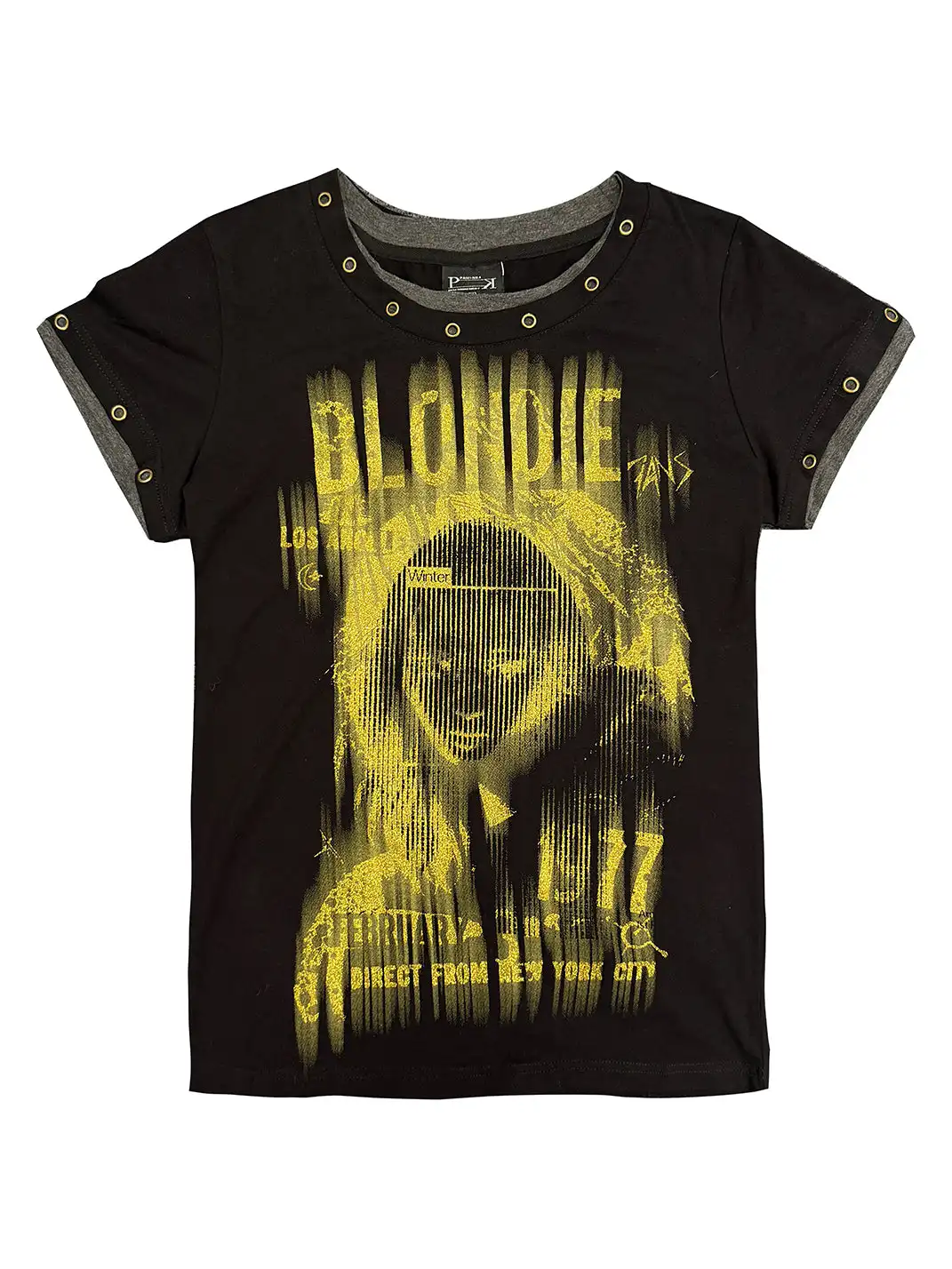 PAIKI | Portrait Gold Hot Stamping Fake Two-Piece T-Shirt