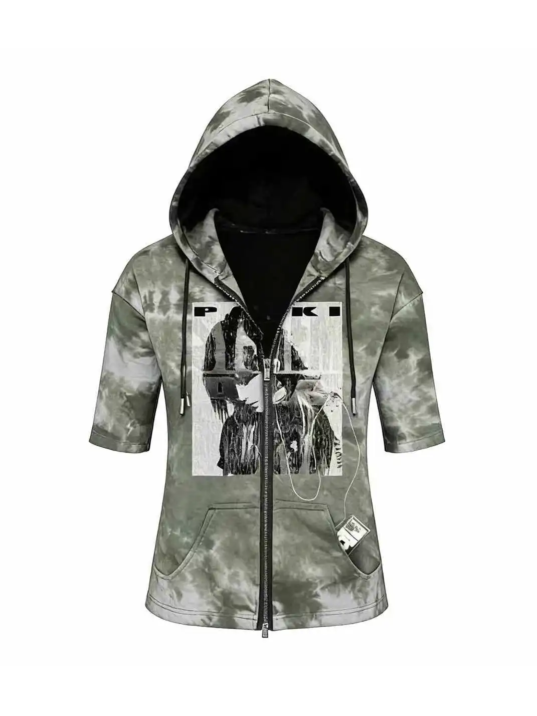 PAIKI | Portrait Hand Tie-Dye Hooded T-Shirt