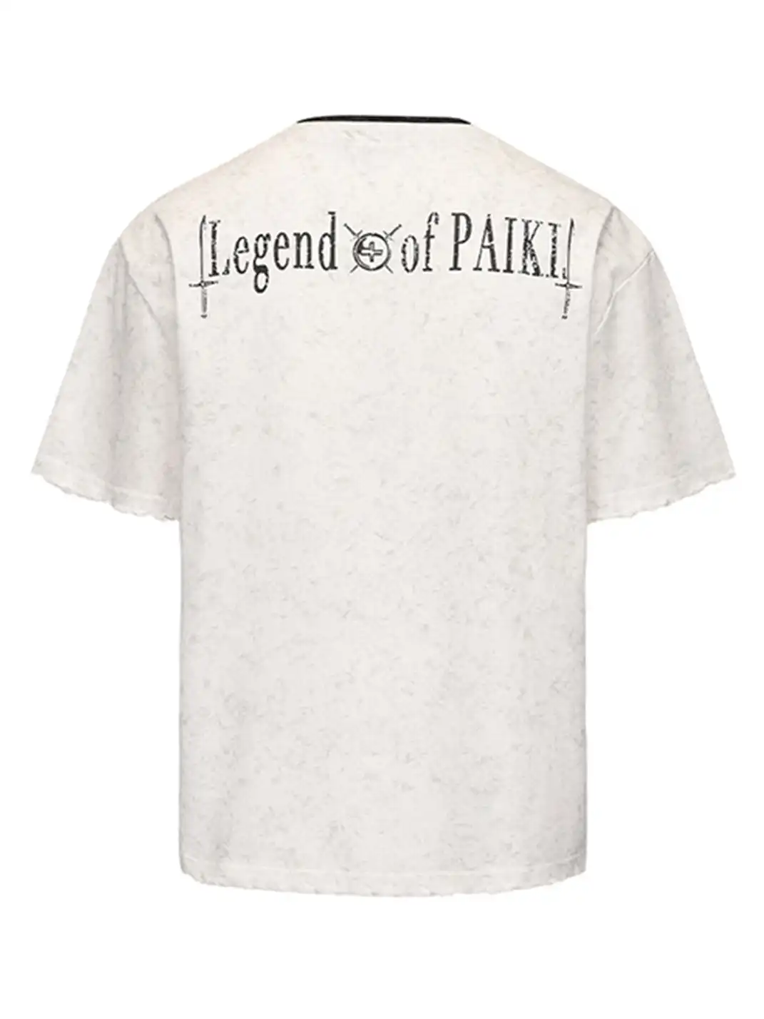 PAIKI | Henry Collar Pearl Button Fake Two-Piece T-Shirt