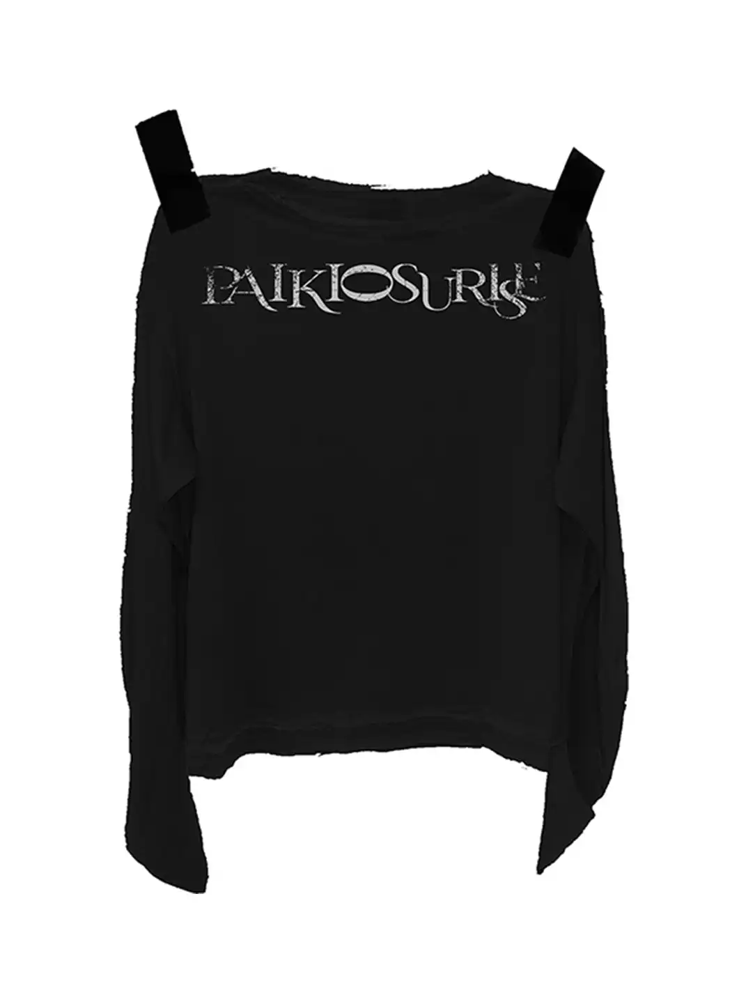PAIKI | Sheer Fake Two-Piece Curved Hem Long Sleeve Top