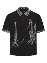 PAIKI | Leopard Print Spliced Lapel Polo T-Shirt