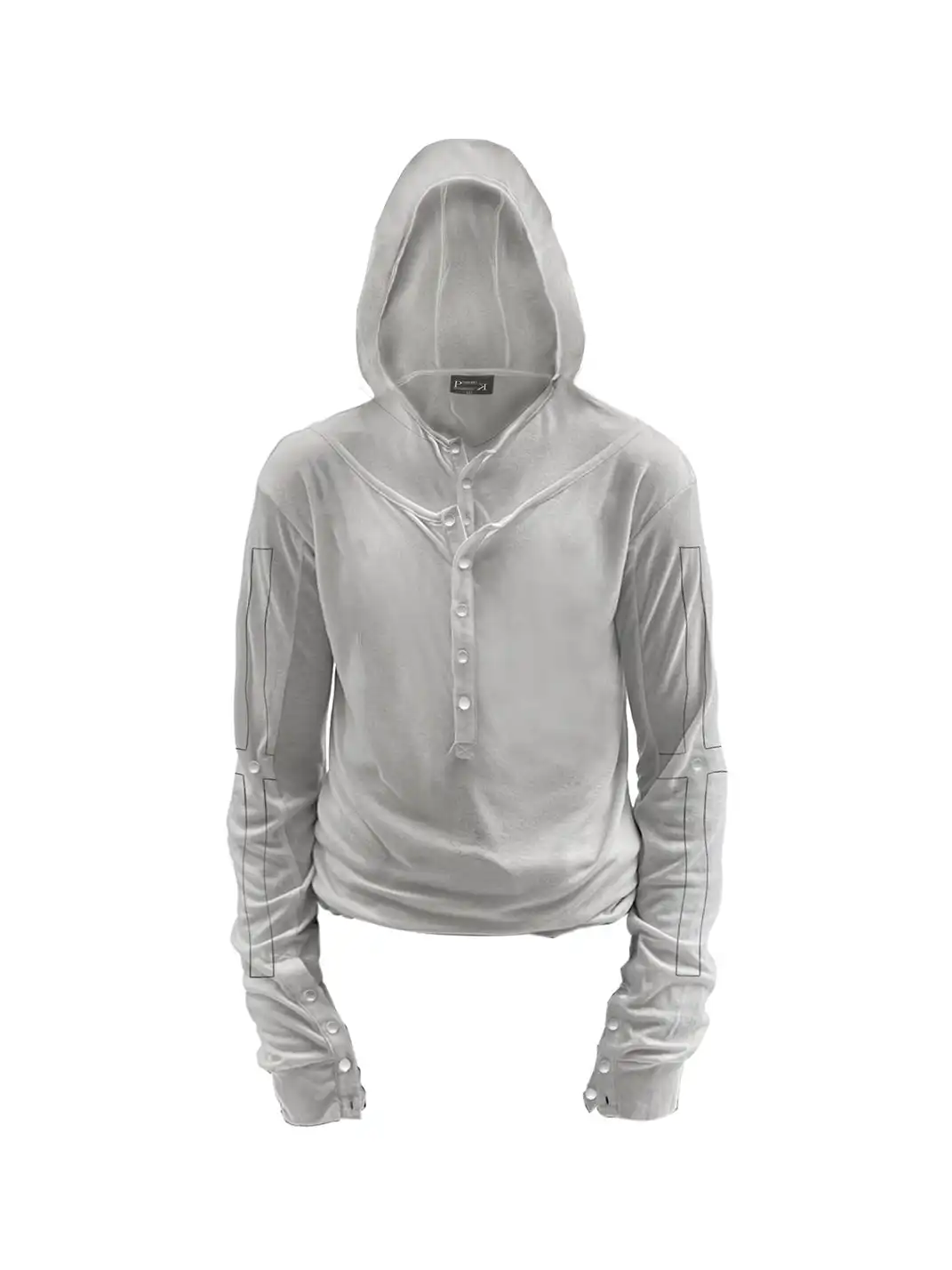 PAIKI | Cross Assassin Fake Two-Piece Long Sleeve Hooded T-Shirt