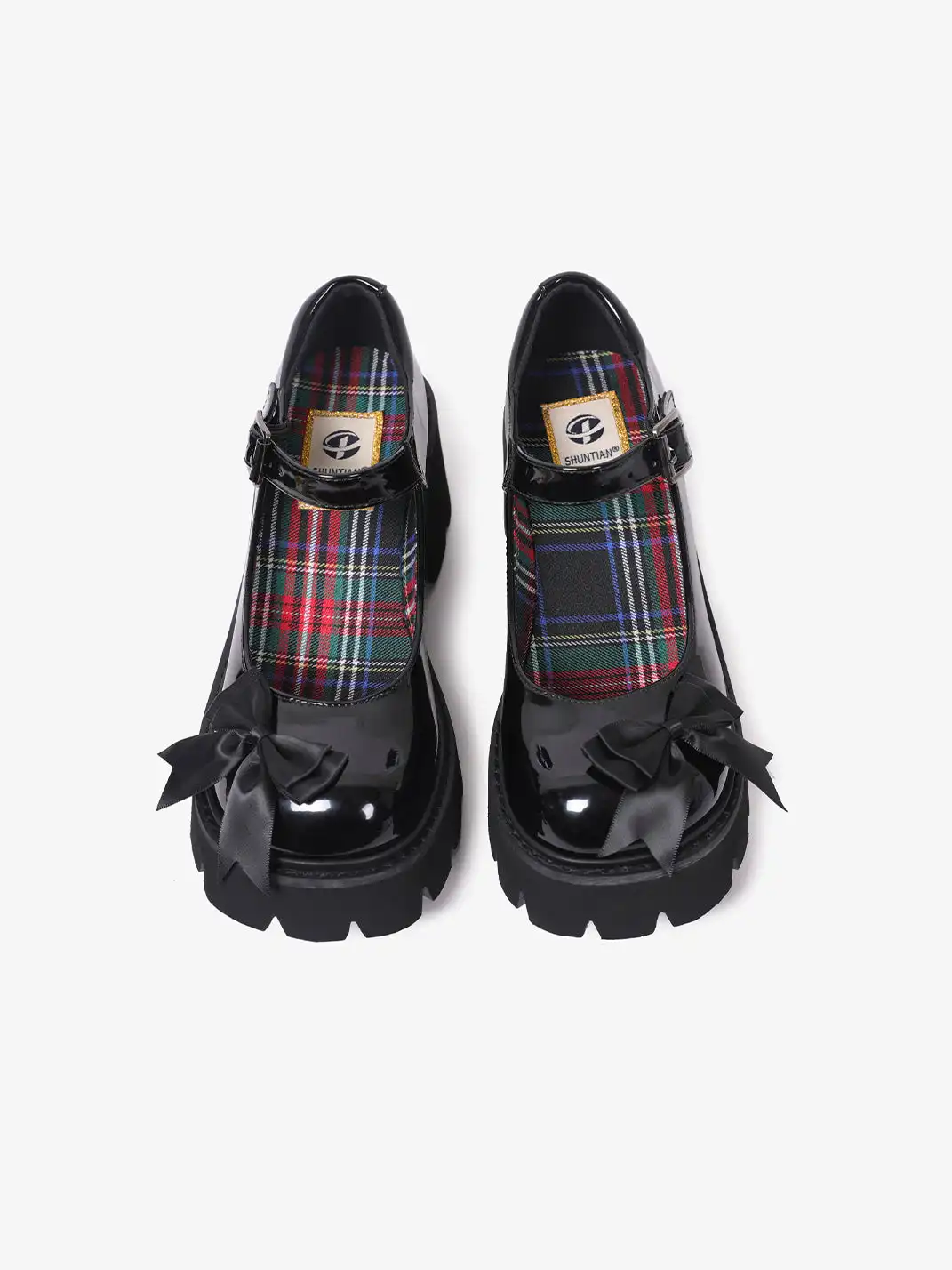 PINJIAHUI | Glossy Bow Mary Jane Platform Shoes