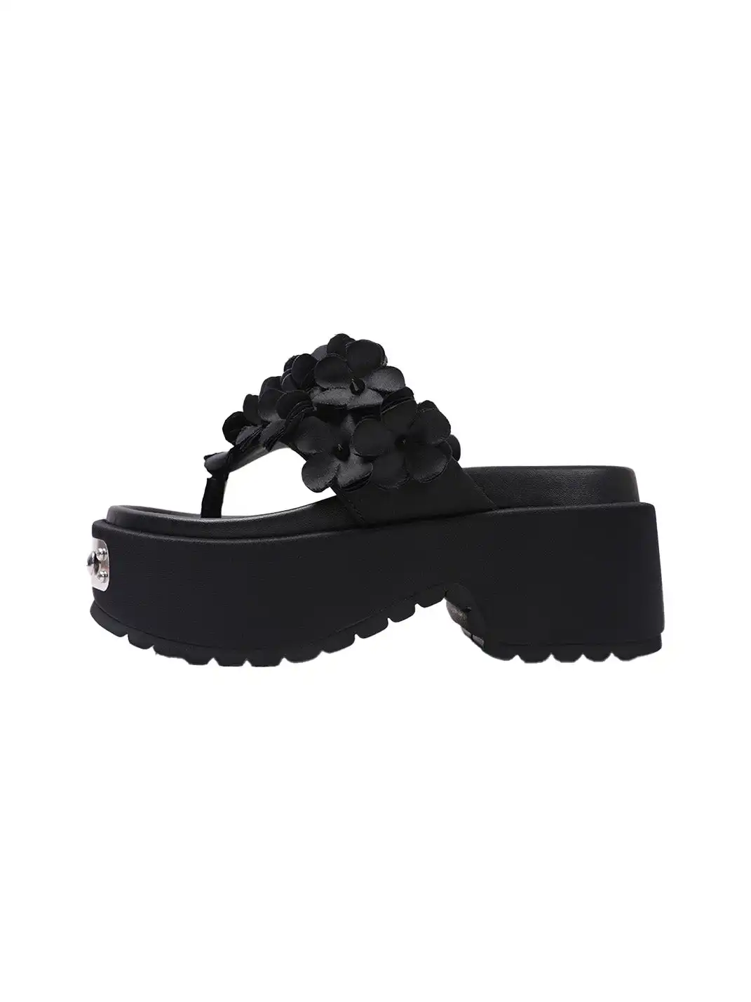 PINJIAHUI | 3D Floral Platform Flip-Flop Sandals