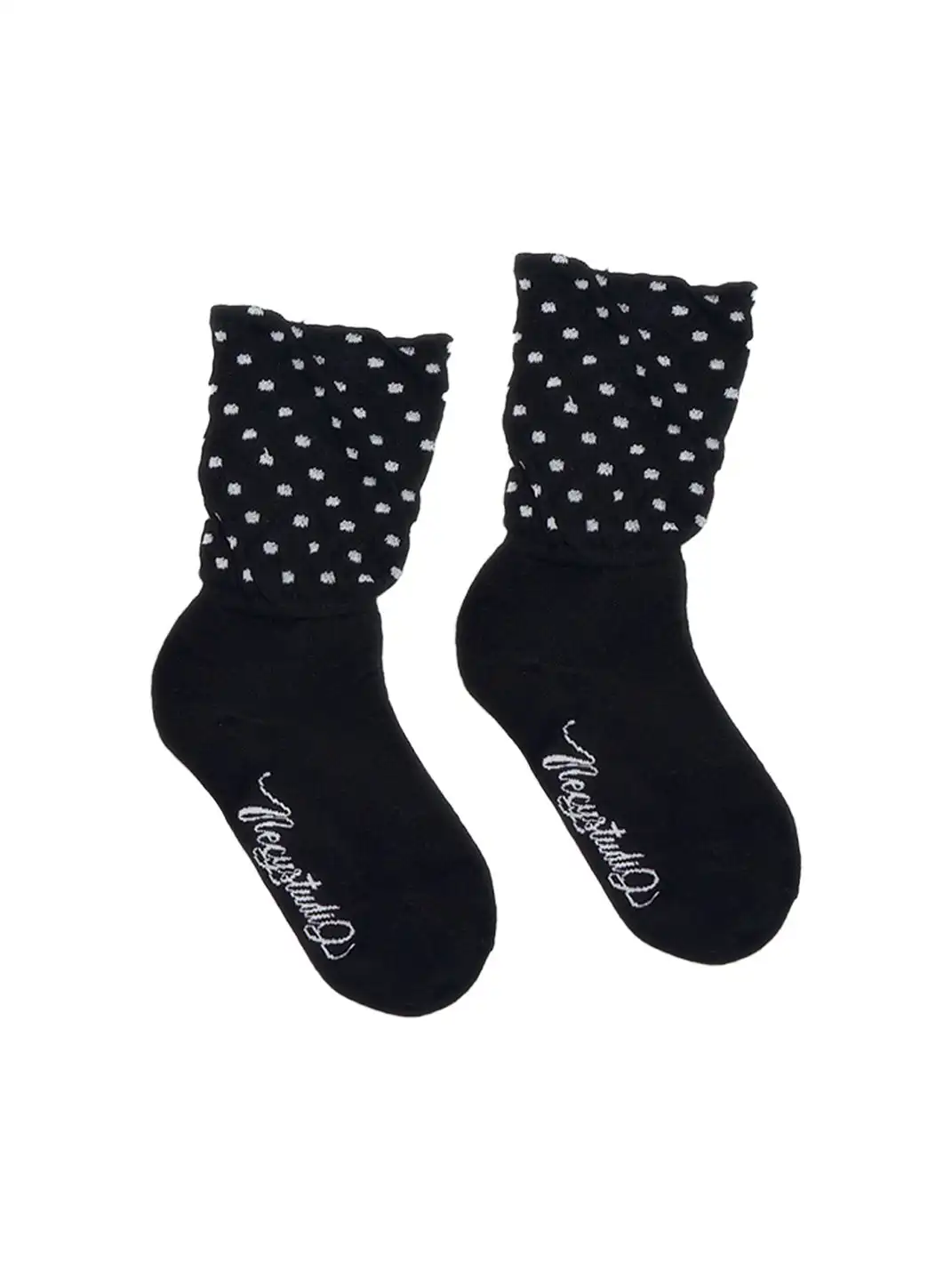 NECYSTUDIO | Polka Dot And Stripe Spliced Socks