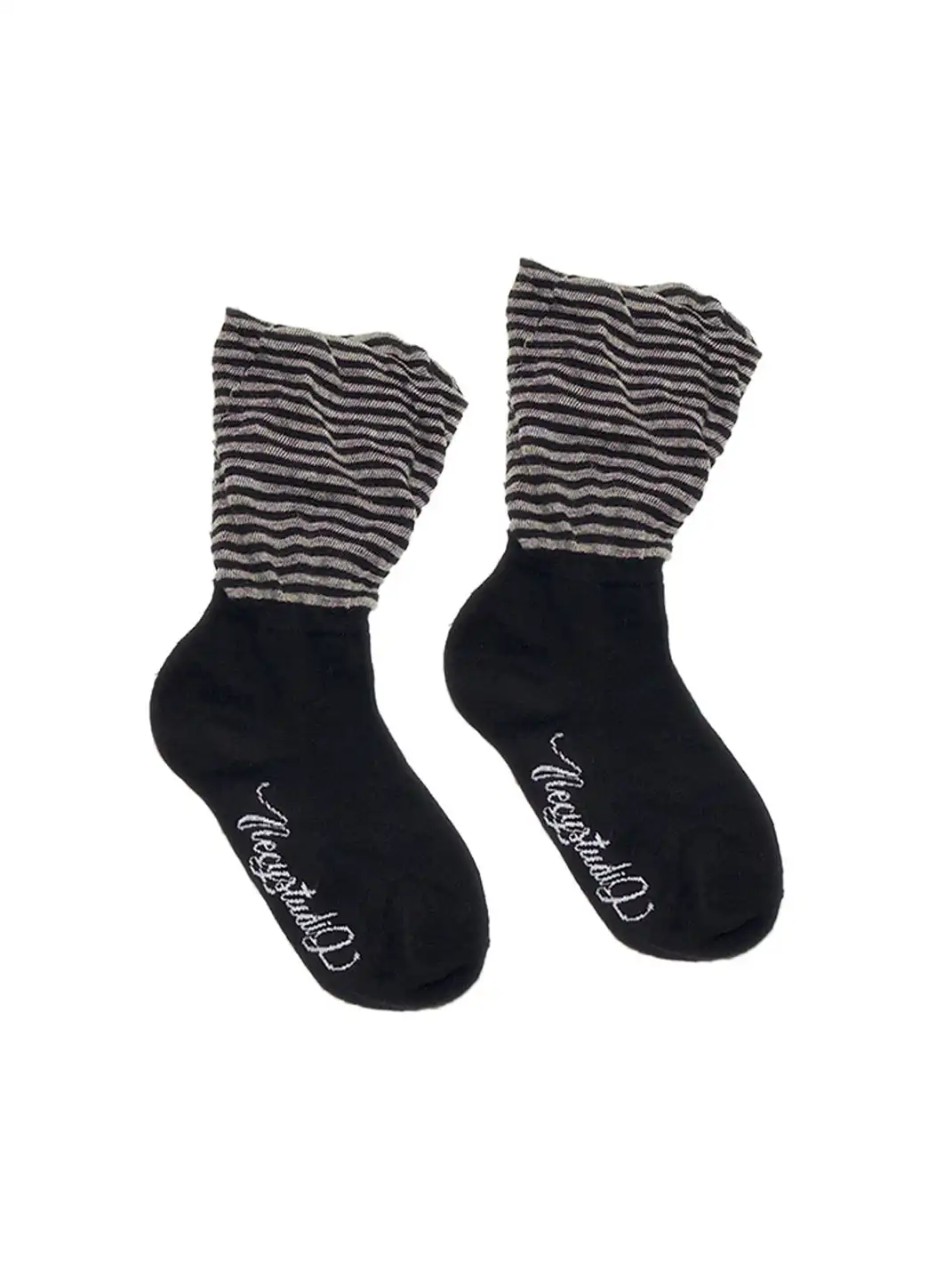 NECYSTUDIO | Polka Dot And Stripe Spliced Socks